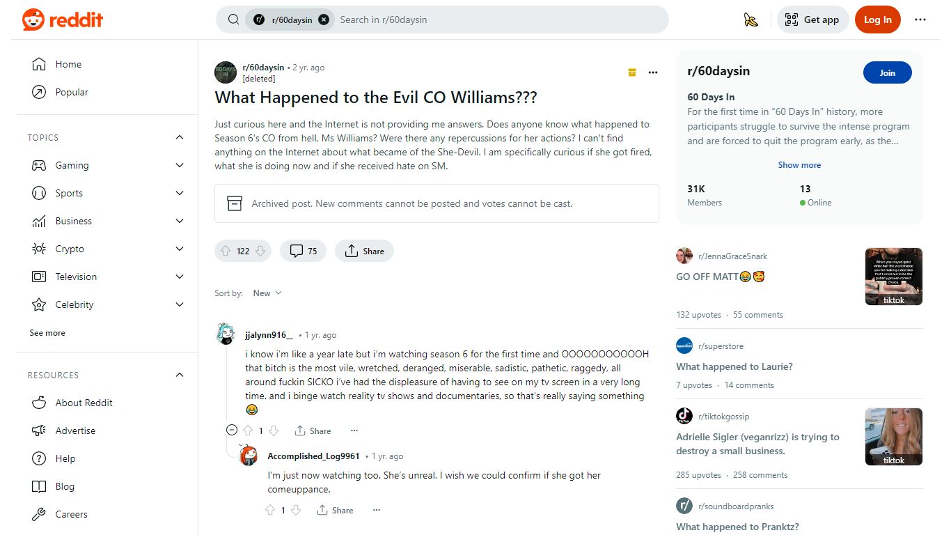 What Happened to the Evil CO Williams??? : r/60daysin - Reddit