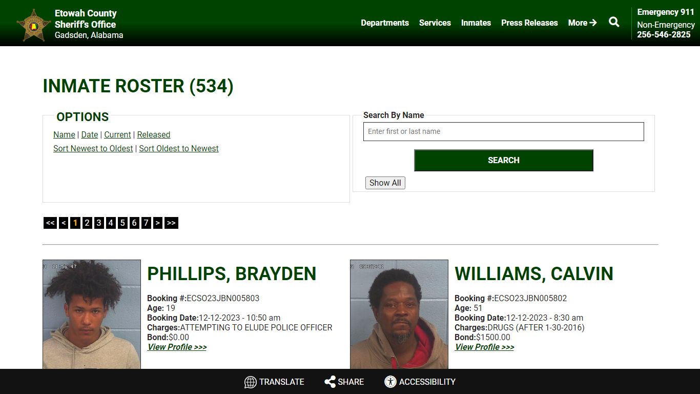 Inmate Roster - Current Inmates Booking Date Descending - Etowah County ...